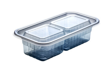 Dual Compartment Eco-Friendly Meal Prep Container. On a White or Clear Surface PNG Transparent Background.