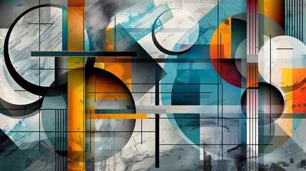 abstract background with colorful geometric shapes and lines
