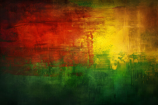 black history month, canvas grunge texture, red yellow green paint color, celebration background