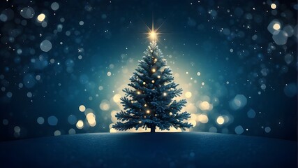 christmas tree on a blue background
