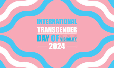 International transgender day of visibility text with flag illustration design 