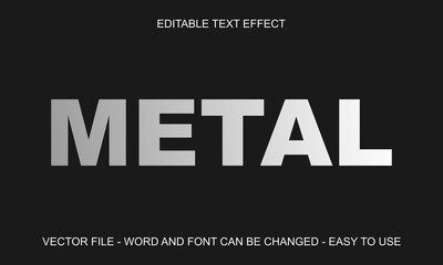  Editable text effect metallic mock up