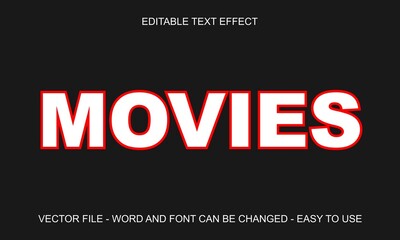 Cinematic movies editable text effect