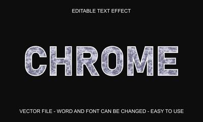 Editable text effect chrome mock up