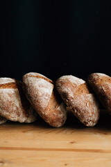 loaves of fresh aromatic homemade black bread