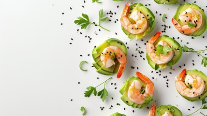 Plate With Stuffed Avocados and Shrimp