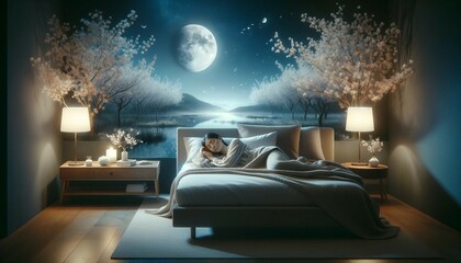 Mystical Moonlight Bedroom Ambiance