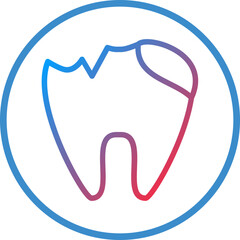 Vector Design Tooth Decayed Icon Style