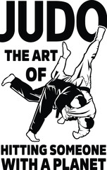 Judo Girl Vector Illustration, Judoka, Mom, Martial Arts, Sport, Combat, Silhouette, Quote