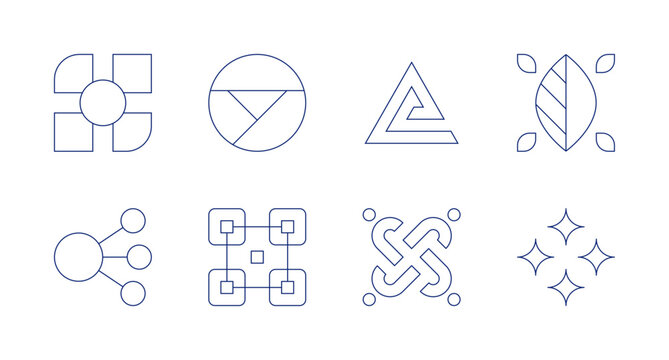 Abstract icons. Editable stroke. Containing abstract, abstractshape, concept, pattern, tailor.