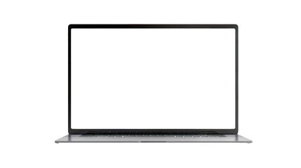 Modern Laptop with Blank Screen on transparent Background, Ideal for Mockups - obrazy, fototapety, plakaty