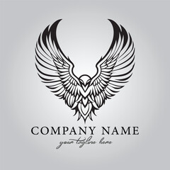 Wings icon logo company vector image on the white background