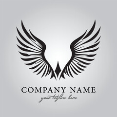 Fototapeta premium Wings icon logo company vector image on the white background
