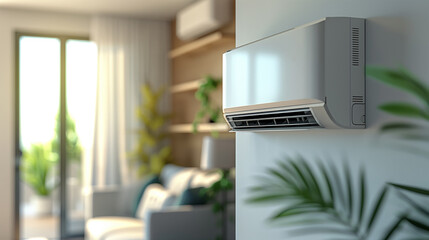 air source heat pump unit installed outdoors at a modern home