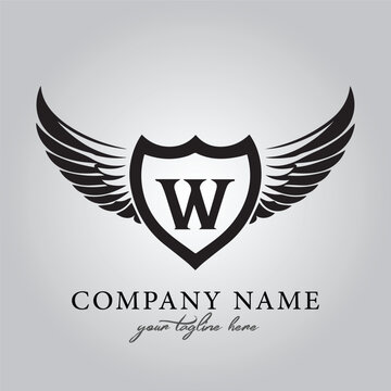 Wings icon logo company vector image on the white background
