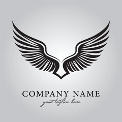 Wings icon logo company vector image on the white background