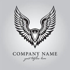 Wings icon logo company vector image on the white background