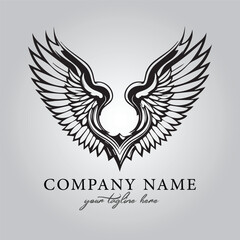 Fototapeta premium Wings icon logo company vector image on the white background