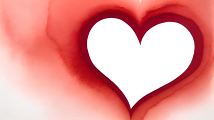 red Transparency heart on a white background