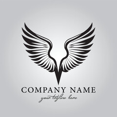 Wings icon logo company vector image on the white background
