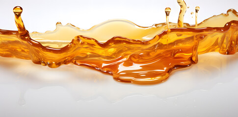 Sweet honey dripping or splash isolated on background