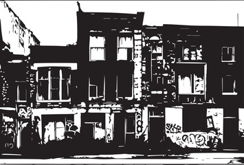 Obraz premium Urban Erosion: Grunge Buildings Texture