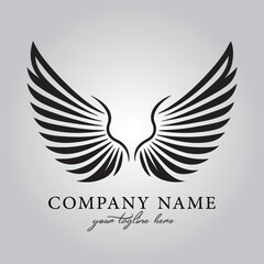 Wings icon logo company vector image on the white background