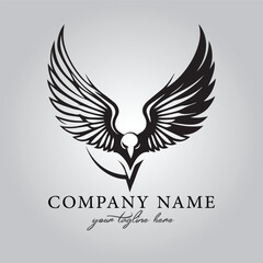 Wings icon logo company vector image on the white background