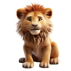 Obraz premium lion portrait cute 3d design, generative ai
