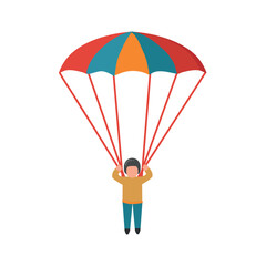 Parashutist icon clipart avatar logotype isolated vector flat illustration