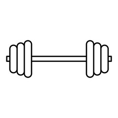 Obraz premium Barbel, Dumbbell Gym Icon, vector flat liner illustration on white background..eps