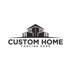 Home construction logo design template. Real estate emblem. Vector illustration