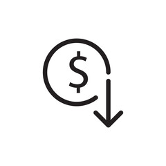decrease icon, cost reduction icon vector flat trendy style illustration on white background..eps