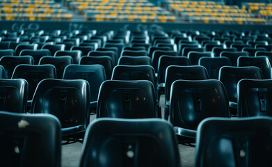 The Black Tribune of an Empty Stadium