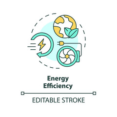 Fototapeta premium Energy efficiency multi color concept icon. Reducing energy consumption. HVAC system. Round shape line illustration. Abstract idea. Graphic design. Easy to use in promotional material