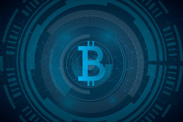 Bitcoin blockchain crypto currency digital encryption, Digital money exchange, Technology global network connections background concept