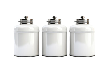 Elegant Stainless Steel Canister Set Isolated on Transparent Background