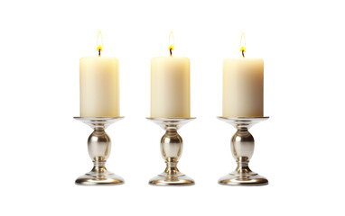 Minimalist Ceramic Candle Holders Isolated on Transparent Background