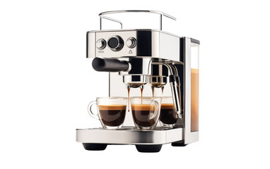 Stainless Steel Coffee Maker Isolated on Transparent Background