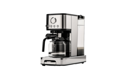 Modern Espresso Coffee Maker Isolated on Transparent Background
