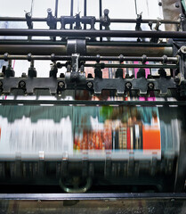 Printing, factory and machine with speed, documents and media for publication, magazine and...