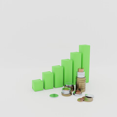 Illustration of money, business investment, banking system