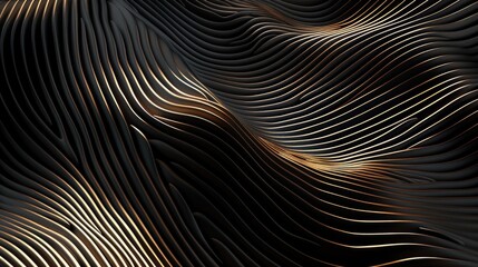 Abstract Wavy Lines on Dark Background