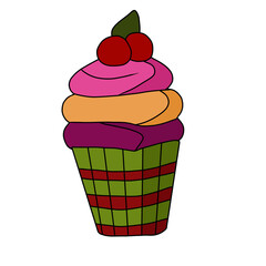 cupcake with cherry on top