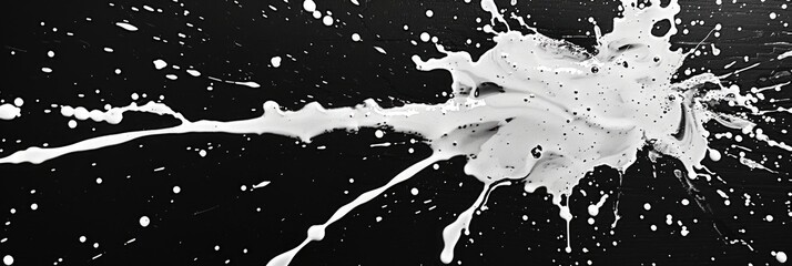 Abstract Black and White Paint Splatter Background