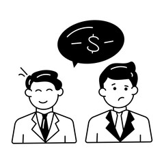 Check this line icon of business discussion 