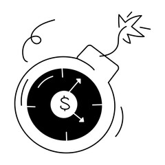 A line icon of deadline, editable icon 