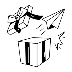 Check out line icon of product release 