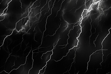 Dynamic Lightning on Black Background - obrazy, fototapety, plakaty