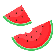 Pieces of juicy watermelon. Vector illustration